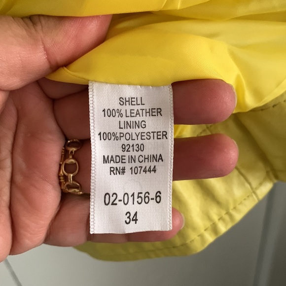 Jessica London Yellow Leather Jacket Size 34 NWT - Picture 7 of 8